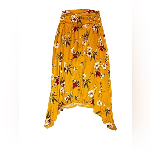 Apt. 9 Yellow Floral Midi Skirt - Picture 1 of 6